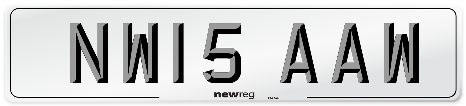 NW15 AAW Number Plate from New Reg